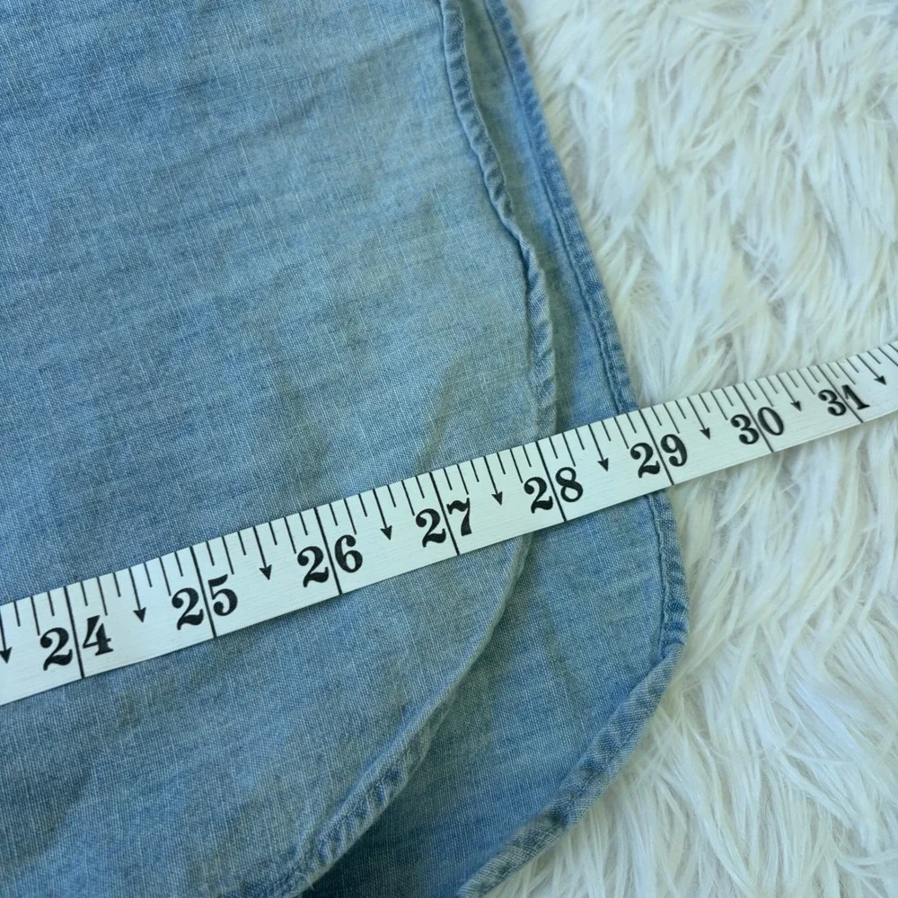 Vintage 90s/Y2K Polo Ralph Lauren Workwear Denim Utility Shirt Size Small Blue